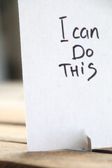 I can do This. Motivational quotes inscription on a tag.
