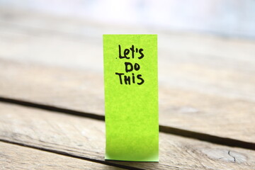 Lets do this Motivational quotes inscription on a tag.