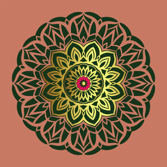 Eco and nature style illustration. Mandala floral ornament, a simple mandala that fits beautifully as a logo and background

