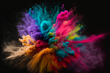 abstract colorful explosion on black background