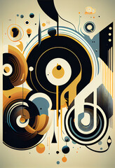 abstract music background vinyl disc in colors