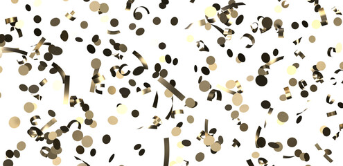 Gold confetti background, isolated on transparent background © vege