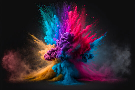 Colorful explosion on a black background