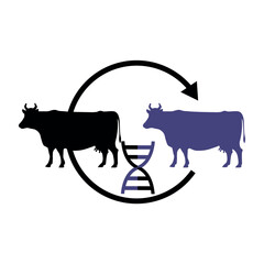 animal cloning Biochemistry symbol, Biological processes sign, biology and engineering drawing, Fgenetic manipulations.
