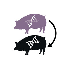 animal cloning Biochemistry symbol, Biological processes sign, biology and engineering drawing, Fgenetic manipulations.
