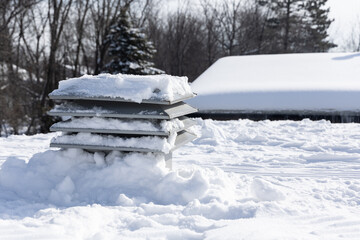 Déneigement d'un toiture