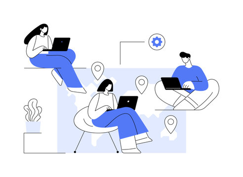 Outsourcing abstract concept vector illustration.