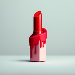 melted red  lipstick