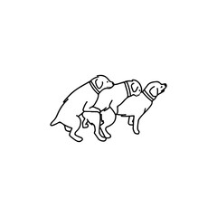 vector illustration of three dogs