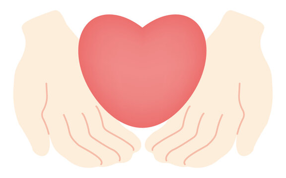 Images of  to support  someone , to help others , to supply gentle / kind  heart（with pink gradient colored heart）