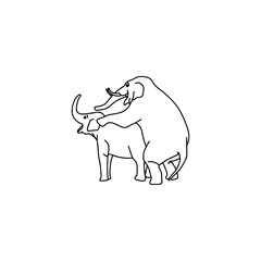 vector illustration of two elephants