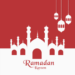 Flat design ramadan kareem islamic design template