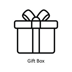 Gift Box   Vector Outline icon for your digital or print projects. stock illustration