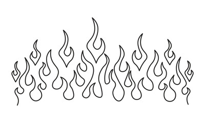 Minimalist silhouette of flame. One line drawing.  Design template