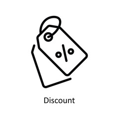 Discount Vector Outline icon for your digital or print projects. stock illustration