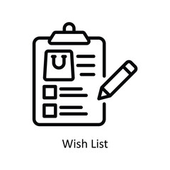 Wish List  Vector Outline icon for your digital or print projects. stock illustration