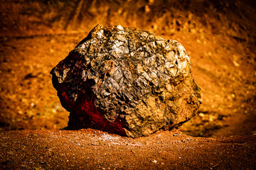 Rock in a bauxite mine (martian landscape)