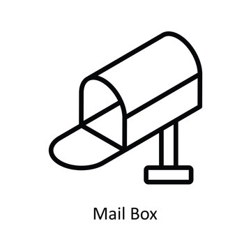 Mail Box Vector Outline icon for your digital or print projects. stock illustration