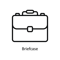 Briefcase Vector Outline icon for your digital or print projects. stock illustration