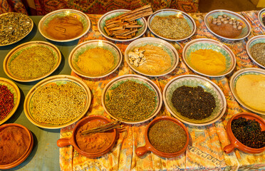 old eastern shop of spices and dried fruits ,