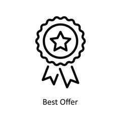 Best Offer Vector Outline icon for your digital or print projects. stock illustration