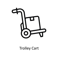 Trolley Cart  Vector Outline icon for your digital or print projects. stock illustration