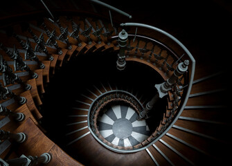Historic spiral staircase.