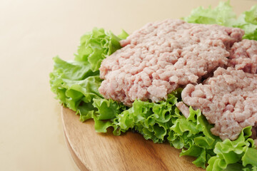 close up of beef mince in a packet on table 