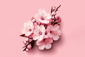  a pink background with a bunch of pink flowers on the top of the picture and a pink background with a pink background with a pink background.  generative ai