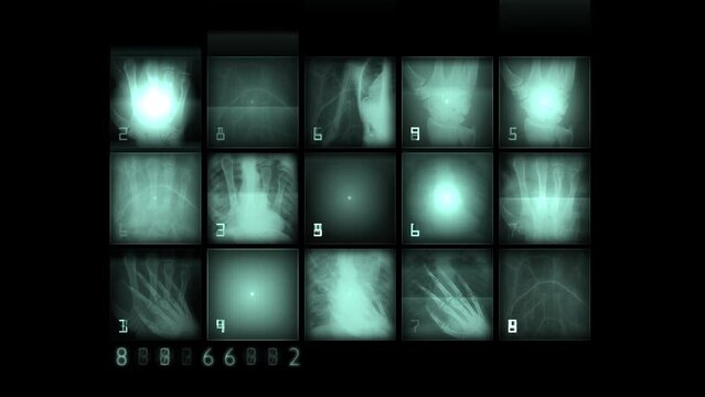 X-Ray images of various body parts displayed on the screen. medical diagnostics tool. radiology images of bones. doctor&rsquo;s office. orthopedic clinic. surgery room. medical application. images of human 