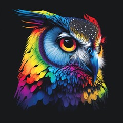 Obraz premium background with owl color flat illustration