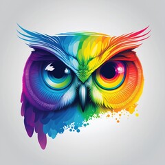 background with owl color flat illustration