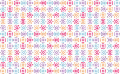 Colorful pastel flower tiled pattern. Suitable for fabric, brand, wallpaper, banner, cover, and prints.