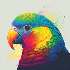 background with parrot color flat illustration