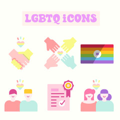 lgbtq icons, gender identity, marriage equality illustration