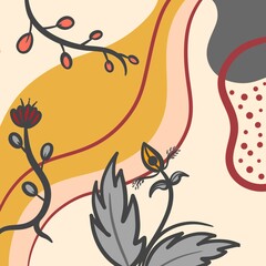 Minimalist and modern nature, colorful and balanced, decoration of spaces, earth colors