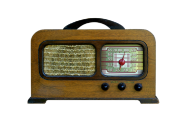 Vintage radio isolated on a transparent background.