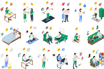 Fototapeta premium Mind Wellness Icon Set