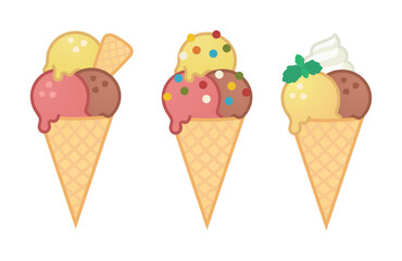 Ice creams vector set