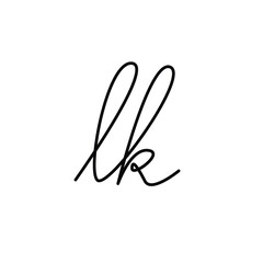 Obraz premium LK initial based vector logo. Handwriting and signature logo. Suitable for wedding, invitation, women, cosmetics, and company.