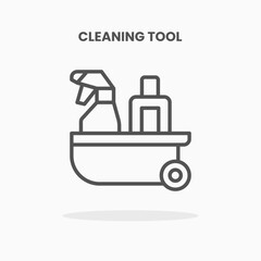 Cleaning Tool icon vector illustration line style. Great design for web, app and more. Editable Stroke and pixel perfect.