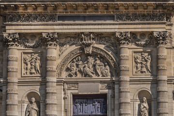 Obraz premium Church of Saint-Etienne-du-Mont (1624) in the Paris 5th arrondissement, near the Pantheon. Paris, France.