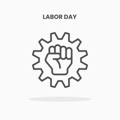 Labor Day icon vector illustration line style. Great design for web, app and more. Editable Stroke and pixel perfect.