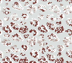 Full seamless leopard cheetah texture animal skin pattern. Red textile fabric print. Suitable for fashion use. Vector illustration.