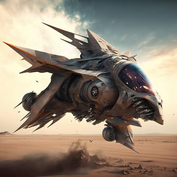 Futuristic war plane, background. Generate ai