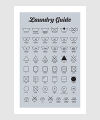 Vector Laundry Icon, Laundry Room Care Guide, Laundry Wall Art, Laundry Care Guide, Laundry Symbol, Laundry Room Art