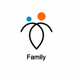 Parent and child illustration logo design. Logo can be used for insurance business, marketing.