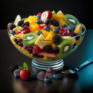 Fruit salad, great advertising for restaurant, business owners who sells fruit salad