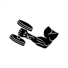 silhouette illustration of exercising weightlifting with dumbbells