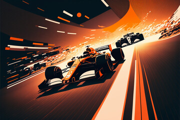 Formula 1 Cars, Generative AI, Illustration 